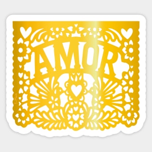 Yellow AMOR mexican deco Sticker